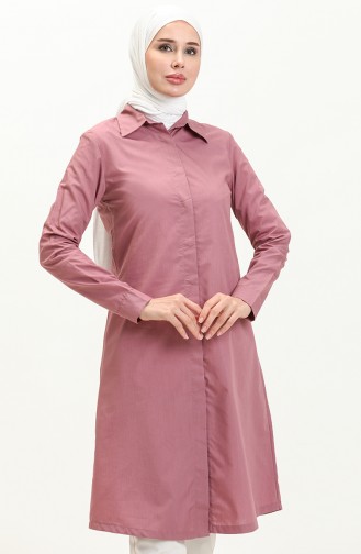 Hidden Button Tunic 1850-03 Dusty Rose 1850-03