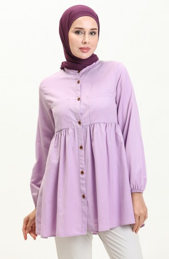 Buttoned Pocket Tunic 9847-02 Lilac 9847-02
