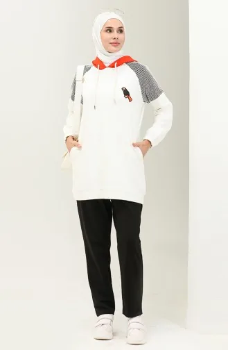 Ensemble de Survêtement avec Détails en Filet 70080-01 Noir 70080-01