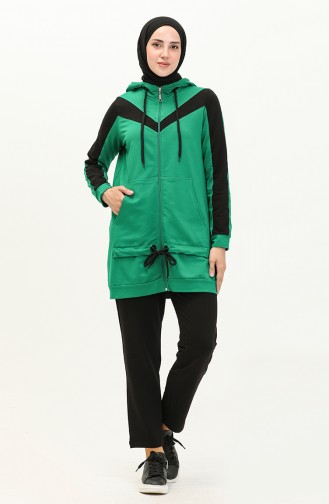 Pocketed Tracksuit Set 70094-01 Green 70094-01