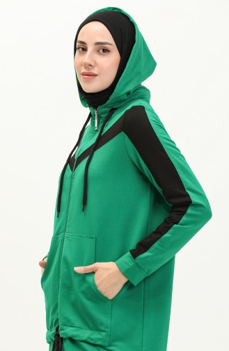 Pocketed Tracksuit Set 70094-01 Green 70094-01