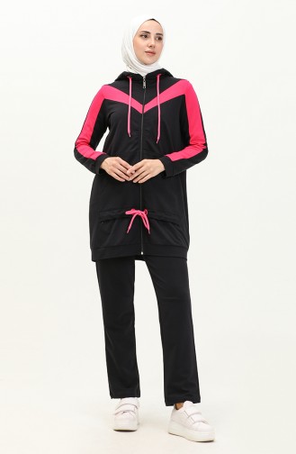 Pocketed Tracksuit Set 70094-02 Navy Blue 70094-02