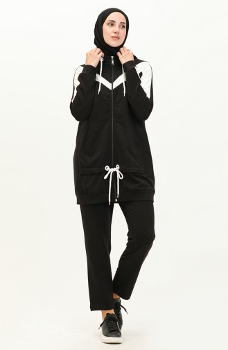 Pocketed Tracksuit Set 70094-03 Black 70094-03