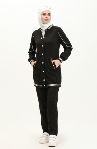 Piping Tracksuit Set 71045-03 Black 71045-03