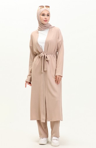 Crepe Fabric Three Piece Suit 71134-01 Beige 71134-01