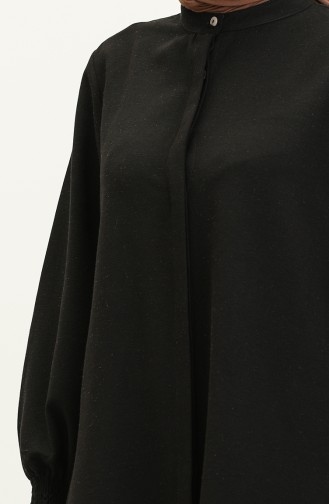 Ensemble Deux Pièces Tunique Pantalon Guipé En Lin 4429-01 Noir 4429-01
