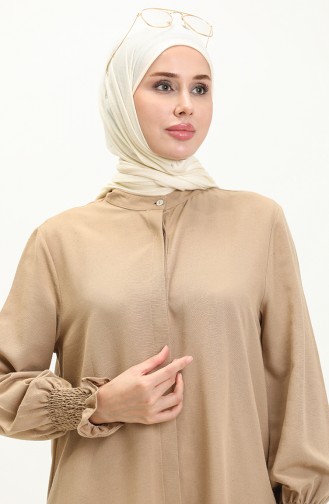 Keten Gipeli Tunik Pantolon İkili Takım 4429-02 Camel