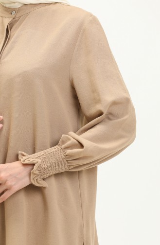 Keten Gipeli Tunik Pantolon İkili Takım 4429-02 Camel