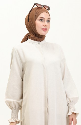 Keten Gipeli Tunik Pantolon İkili Takım 4429-04 Taş