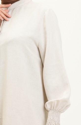 Keten Gipeli Tunik Pantolon İkili Takım 4429-04 Taş