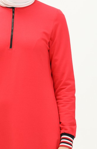 Zipper Sweat Dress 71003-01 Coral 71003-01