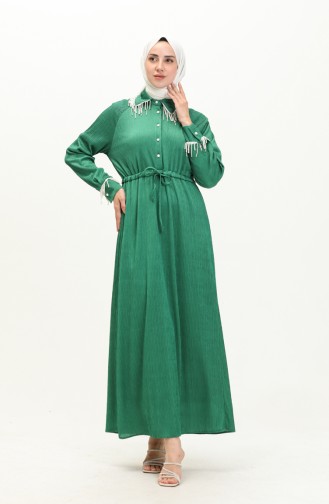 Crepe Pearl Dress 71108-04 Emerald Green 71108-04