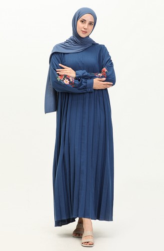 Navy Blue İslamitische Jurk 1038-02