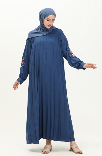 Navy Blue İslamitische Jurk 1038-02
