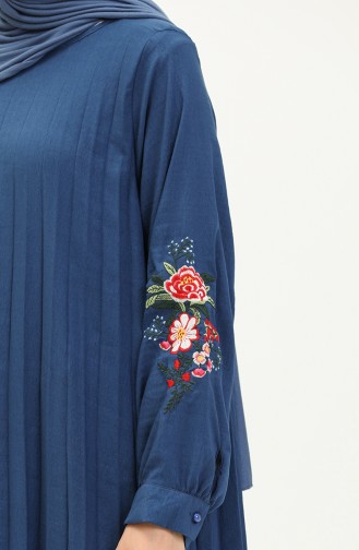 Navy Blue İslamitische Jurk 1038-02