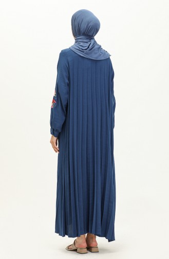 Navy Blue İslamitische Jurk 1038-02