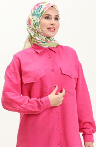 Ensemble Tunique Pantalon en Lin 4428-03 Fushia 4428-03