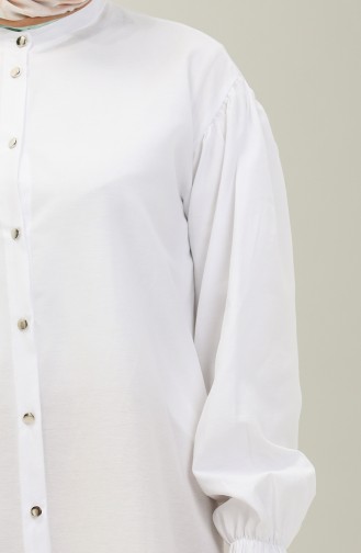 Mandarin Collar Shirt Tunic 15067-02 White 15067-02
