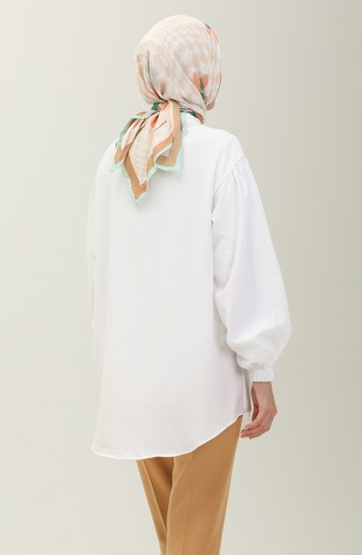 Mandarin Collar Shirt Tunic 15067-02 White 15067-02