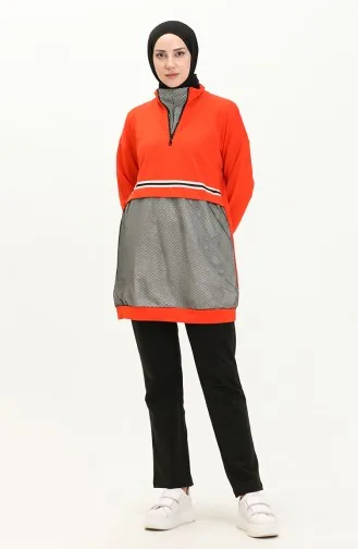 Ensemble de Survêtement avec Détails en Filet 71008-02 Orange 71008-02