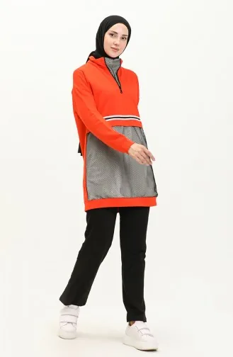 Ensemble de Survêtement avec Détails en Filet 71008-02 Orange 71008-02