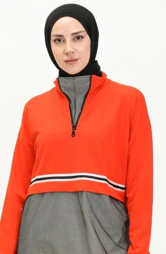 Ensemble de Survêtement avec Détails en Filet 71008-02 Orange 71008-02