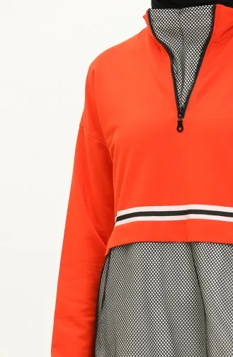 Ensemble de Survêtement avec Détails en Filet 71008-02 Orange 71008-02