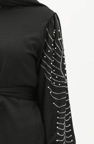 Ensemble Pantalon Tunique avec Perles 71130-04 Noir 71130-04