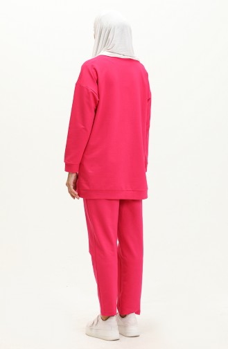 Crew Neck Tracksuit Set 70091-05 Fuchsia 70091-05