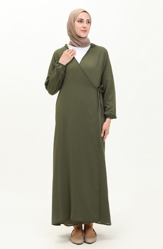 فستان الصلاة بربطة 4481B-05  أخضر عسكري 4481B-05