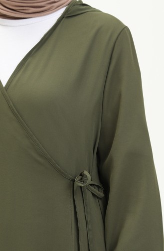 فستان الصلاة بربطة 4481B-05  أخضر عسكري 4481B-05