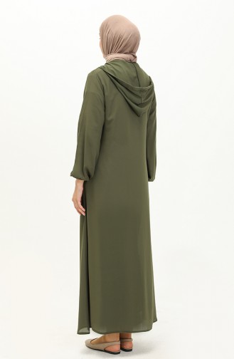 فستان الصلاة بربطة 4481B-05  أخضر عسكري 4481B-05