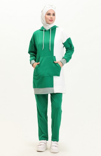 Hooded Tracksuit Set 70083-03 Green 70083-03