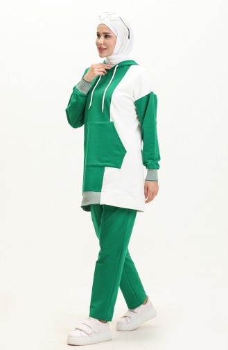 Hooded Tracksuit Set 70083-03 Green 70083-03