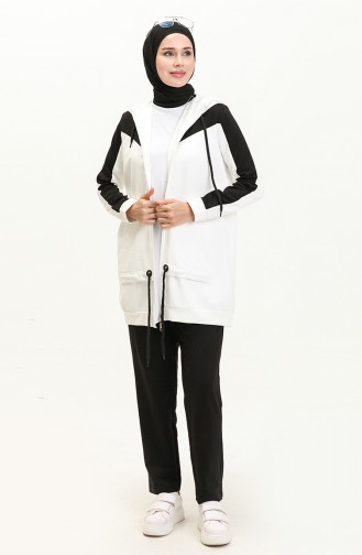 Pocketed Tracksuit Set 70094-06 Cream 70094-06