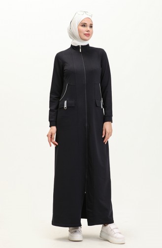 Abaya mit Reißverschluss 9283-01 Marineblau 9283-01