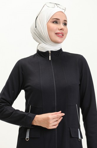 Abaya Zippée 9283-01 Bleu Marine 9283-01