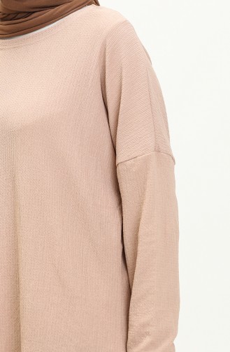 Crepe Fabric Two Piece Suit 1002-08 Beige 1002-08