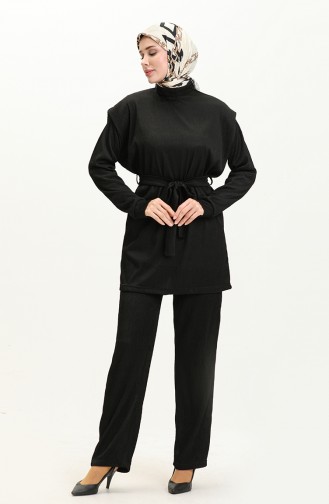 Pleated Two Piece Suit 71116-02 Black 71116-02