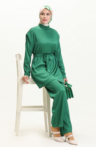 Pleated Two Piece Suit 71116-03 Emerald Green 71116-03