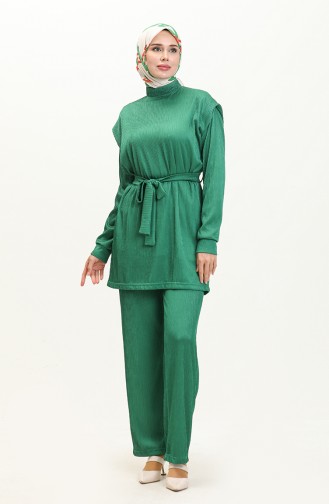 Pleated Two Piece Suit 71116-03 Emerald Green 71116-03