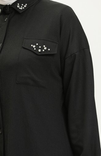 Tunika Hose Doppelset mit Perlen 71121-03 Schwarz 71121-03