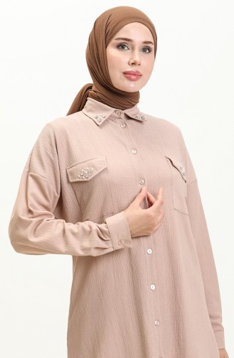 Tunika Hose Doppelset mit Perlen 71121-04 Beige 71121-04