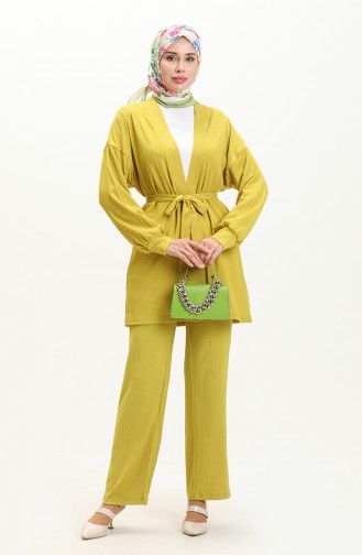 Crepe Three Piece Suit 71133-01 Oil Green 71133-01