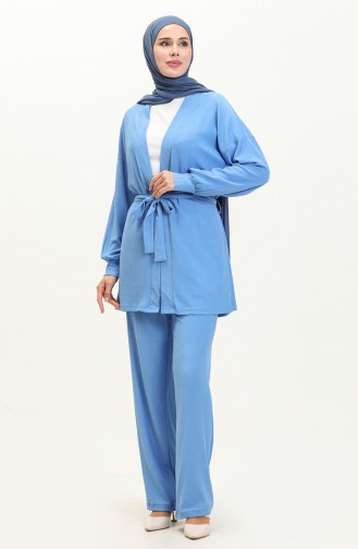 Crepe Three Piece Suit 71133-03 Saxe 71133-03