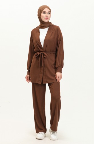 Crepe Three Piece Suit 71133-06 Brown 71133-06