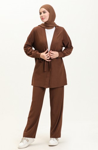 Crepe Three Piece Suit 71133-06 Brown 71133-06