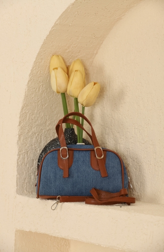 Stilgo Women s Shoulder Bag AV107Z-01 Denim Tan 107Z-01