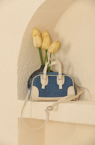 Stilgo Women s Shoulder Bag AV107Z-04 Jeans Cream 107Z-04