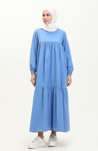 فستان بتصميم ربطة  70043-01 أزرق ملكي 70043-01